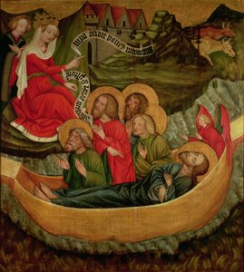 Einschiffung des Leichnams des heiligen Jakobus des Älteren, nach Spanien, um 1425 (Tafel)