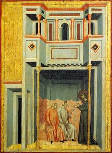 Heilige Cäcilia und Valerian bekehren Tiburcio (Detail) von Master of Saint Cecilia