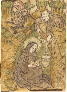 Sankt Benedikt und der Mönch Romanus von Master of St. Wolfgang