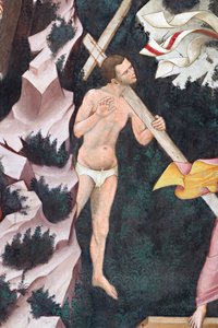 Auferstehung und Abstieg in die Vorhölle (Detail): Der gute Dieb, ca. 1420 von Master of Vignola