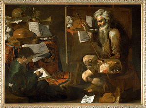 Ein Maleratelier, ca. 1639 von Master of the Annunciation to the Shepherds