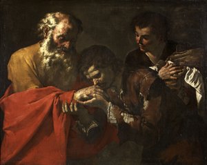 Die Rückkehr des verlorenen Sohnes, ca. 1630-50 von Master of the Annunciation to the Shepherds