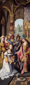 König Salomo empfängt die Königin von Saba von Master of the Antwerp Adoration