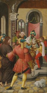 Der Flügel eines Altars: Christus vor Pilatus von Master of the Antwerp Adoration