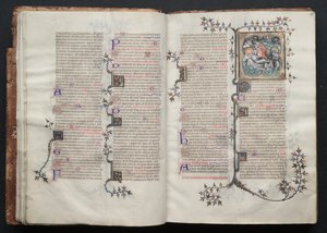 Das Gotha-Missale: Fol. 15v, Text, ca. 1375 von Master of the Boqueteaux