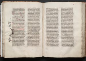 Das Gotha-Missale: Fol. 51v, Text, ca. 1375 von Master of the Boqueteaux