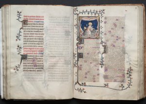Das Gotha-Missale: Fol. 68v, Text, ca. 1375 von Master of the Boqueteaux