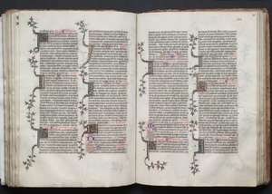 Das Gotha Missale: Fol. 84v, Text, ca. 1375 von Master of the Boqueteaux