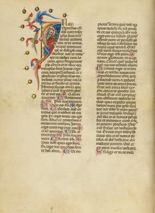 Initial I: Heiliger Johannes der Evangelist von Master of the Brussels Initials