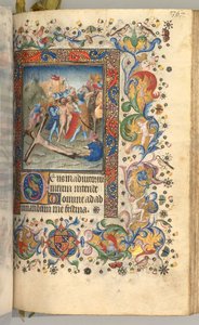 Stundenbuch von Karl dem Edlen, König von Navarra 1361-1425: fol. 179r, Christus ans Kreuz genagelt, um 1405