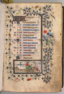 Stundenbuch von Karl dem Edlen, König von Navarra: fol. 1r, Januar von Master of the Brussels Initials and Associates