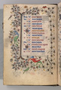 Stundenbuch von Karl dem Edlen, König von Navarra: fol. 1v, Januar von Master of the Brussels Initials and Associates
