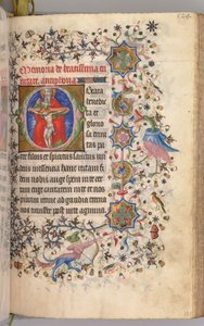 Stundenbuch von Karl dem Edlen, König von Navarra 1361-1425: fol. 259r, Die Dreifaltigkeit, um 1405 von Master of the Brussels Initials and Associates