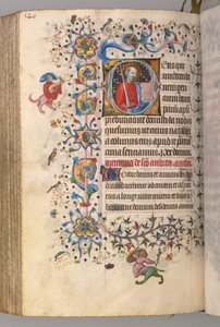 Stundenbuch von Karl dem Edlen, König von Navarra 1361-1425: fol. 264v, St. Paul, um 1405 von Master of the Brussels Initials and Associates