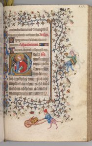 Stundenbuch von Karl dem Edlen, König von Navarra 1361-1425, fol. 271r, St. Barnabas, ca. 1405 von Master of the Brussels Initials and Associates