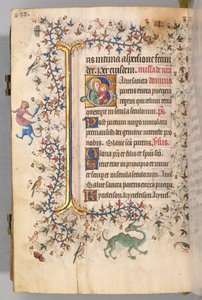 Stundenbuch von Karl dem Edlen, König von Navarra 1361-1425, fol. 313v, Jungfrau und Kind, um 1405 von Master of the Brussels Initials and Associates