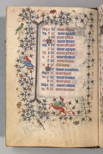 Stundenbuch von Karl dem Edlen, König von Navarra 1361-1425: fol. 3v, März, um 1405 von Master of the Brussels Initials and Associates