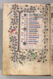 Stundenbuch von Karl dem Edlen, König von Navarra 1361-1425: fol. 4v, April, ca. 1405
