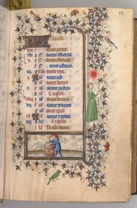 Stundenbuch von Karl dem Edlen, König von Navarra 1361-1425: fol. 8r, August, ca. 1405