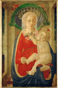 Madonna mit Kind und einem Stieglitz von Master of the Castello Nativity
