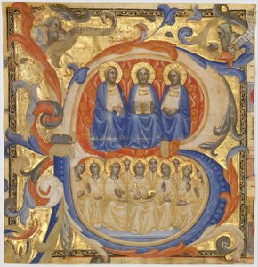 Die Dreifaltigkeit in einem Initial B von Master of the Codex Rossiano