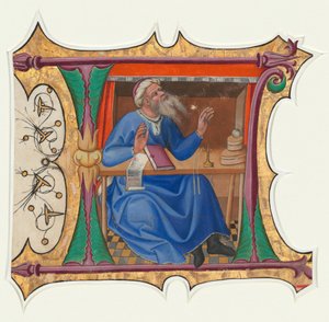 Initiale L mit alttestamentlichem Propheten von Master of the Cypresses