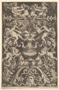 Ein Ornamentpanel mit Putti, Ziege und anderen Figuren, 1530-60
