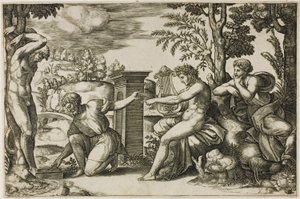 Apollo und Marsyas von Master of the Die