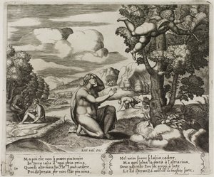 Amor flieht vor Psyche von Master of the Die