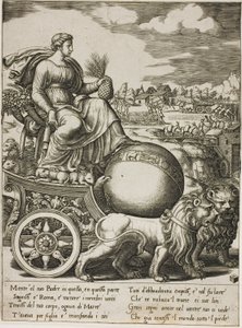 Kybele in ihrem Wagen