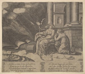 Proserpina gibt Psyche die Schachtel der Schönheit, aus 