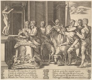 Tafel 4: Psyches Vater konsultiert das Orakel, aus 