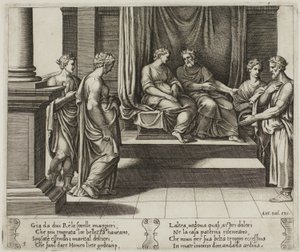 Die beiden Schwestern der Psyche werden mit Königen verheiratet; ...Psyche wird einem König vorgestellt von Master of the Die