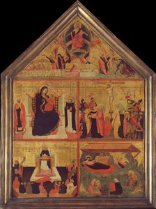 Das Jüngste Gericht, Die Jungfrau und das Kind mit einem Bischof-Heiligen und dem heiligen Petrus Märtyrer..., ca. 1325 von Master of the Dominican Effigies