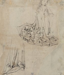 Weibliche Figur kniend im Gebet [verso] von Master of the Drapery Studies