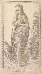 Kalliope aus der Tarocchi-Serie D: Apollo und die Musen, Nr. 11, vor 1467