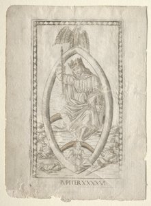 Jupiter aus den Tarocchi, Serie A: Firmamente des Universums, Nr. 46, vor 1467 von Master of the E Series Tarocchi
