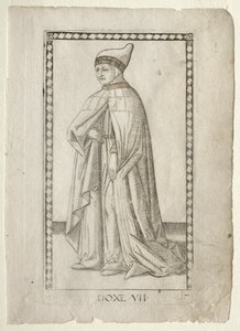 Der Doge aus dem Tarocchi, Serie E: Bedingungen des Menschen, #7, vor 1467 von Master of the E Series Tarocchi