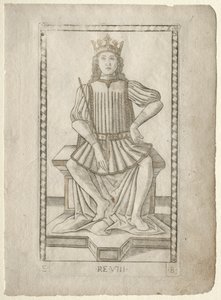 Der König aus dem Tarocchi, Serie E: Bedingungen des Menschen, Nr. 8, vor 1467 von Master of the E Series Tarocchi