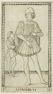 Der Ritter, Platte sechs aus Die Ränge und Bedingungen der Menschen von Master of the E Series Tarocchi