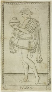 Der Diener, Tafel zwei aus Die Ränge und Bedingungen der Menschen von Master of the E Series Tarocchi