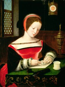 St. Maria Magdalena beim Schreiben von Master of the Female Half Lengths