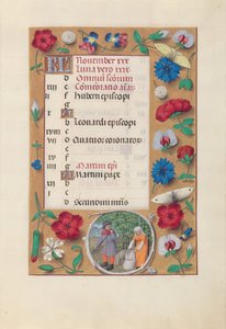 Stundenbuch der Königin Isabella der Katholischen, Königin von Spanien: Fol. 12r, November von Master of the First Prayerbook of Maximillian