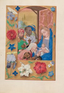 Stundenbuch der Königin Isabella der Katholischen, Königin von Spanien: Fol. 136v, Anbetung der Könige, um 1500 von Master of the First Prayerbook of Maximillian