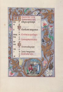 Stunden der Königin Isabella der Katholischen, Königin von Spanien: Fol. 13r, Dezember, um 1500 von Master of the First Prayerbook of Maximillian