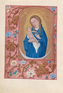 Stundenbuch der Königin Isabella der Katholischen, Königin von Spanien: Fol. 159v, Frau bekleidet mit der Sonne, ca. 1500