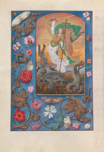 Stundenbuch der Königin Isabella der Katholischen, Königin von Spanien: Fol. 167v, St. Michael von Master of the First Prayerbook of Maximillian
