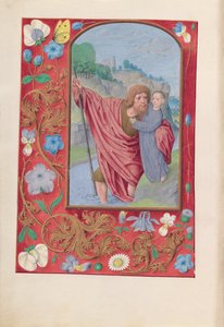 Stundenbuch der Königin Isabella der Katholischen, Königin von Spanien: Fol. 179v, St. Christophorus, ca. 1500 von Master of the First Prayerbook of Maximillian