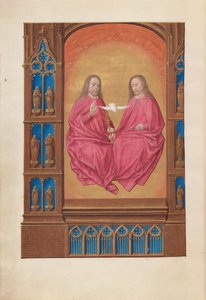 Stundenbuch der Königin Isabella der Katholischen, Königin von Spanien: Fol. 17v, Die Dreifaltigkeit, ca. 1500