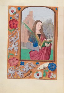 Stundenbuch von Königin Isabella der Katholischen, Königin von Spanien: Fol. 191v, St. Barbara